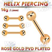 bbertt20 rose gold steel barbell w two 4mm balls