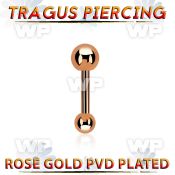bbertt37 rose gold steel tragus barbell with top 4mm ball