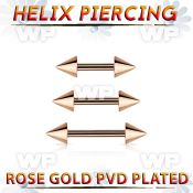 bbertt59 rose gold steel eyebrow or helix barbell w 2 5mm cones