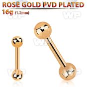 bbettb4 rose gold steel eyebrow barbell w 2 4mm balls