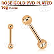 bbettb rose gold steel eyebrow barbell w 2 3mm balls