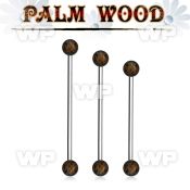 bbinpl5 organic industrial barbell w 5mm palm wood balls