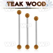 bbinte5 organic industrial barbell w 5mm teak wood balls