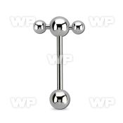 bbspnb4 steel spinner tongue barbell w two 4mm balls.