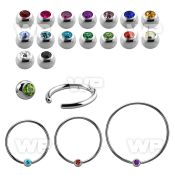 bcec4sl xxl steel ball closure ring, 16g w 4mm jewel ball