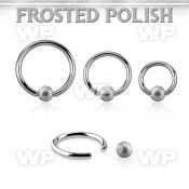 bcr12f5 steel ball closure ring, 12g w a 5mm frosted steel ball