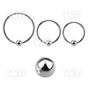 bcr14ml xxl 316l steel bcr, 14g w 5mm dimple ball