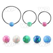 bcr16o6l xxl 316l steel bcr, 16g w 6mm opal closure ball