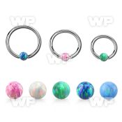 bcr20o3 316l steel ball closure ring 20g 3mm synthetic opal ball
