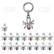 bcrg673 316l steel bcr 1.6mm w a crystal studded spider