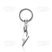 bcrglit 316l steel ball closure ring 1.6mm w dangling lightning 