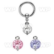 bcrgz383 316l steel bcr 1.6mm w a twin prong set 10mm cz stone