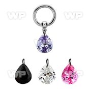 bcrgz409 316l steel bcr 1.6mm w a 11 x 9mm pear shaped cz stone