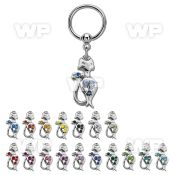 bcrs475 316l steel bcr 1.2mm w a lady cat with crystals