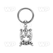 bcrs572 316l steel bcr 1.2mm w a horseshoe design w lucky banner