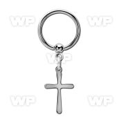 bcrscrs 316l steel ball closure ring 16g w plain simple cross