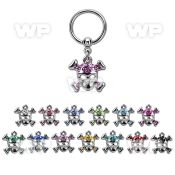 bcrssk4 steel bcr 1.2mm w a crystal studded skull w crossed bone