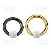bcrt10o6 pvd plated 316l steel bcr 10g w 6mm synthetic opal ball