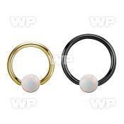 bcrt12o6 pvd plated 316l steel bcr 12g w 6mm synthetic opal ball