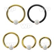 bcrt14o4 pvd plated 316l steel bcr 14g w 4mm synthetic opal ball