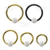bcrt14o5 pvd plated 316l steel bcr 14g w 5mm synthetic opal ball