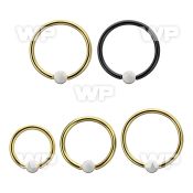 bcrt16o3 pvd plated 316l steel bcr 16g w 3mm synthetic opal ball