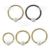 bcrt16o4 pvd plated 316l steel bcr 16g w 4mm synthetic opal ball