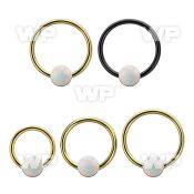 bcrt16o5 pvd plated 316l steel bcr 16g w 5mm synthetic opal ball