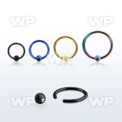 bcrt18f3 anodized steel ball closure ring, 18g w 3mm frosted ball