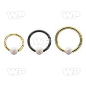bcrt18o4 pvd plated 316l steel bcr 18g w 4mm synthetic opal ball