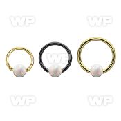bcrt18o5 pvd plated 316l steel bcr 18g w 5mm synthetic opal ball