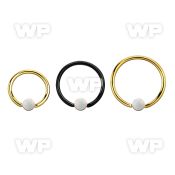 bcrt20o3 pvd plated 316l steel bcr 20g w 3mm synthetic opal ball