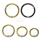 bcrtb25 black or gold steel ball closure ring 2.5mm steel ball