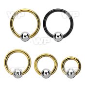 bcrtb5 anodized steel bcr, 14g w a 5mm plain steel ball