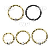 bcrteb25 anodized steel bcr, 16g w a 2.5mm plain steel ball