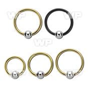 bcrteb4 anodized steel bcr, 16g w a 4mm plain steel ball