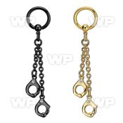 bcrtg652 gold or black pvd plated steel bcr 1.6mm w hand cuff