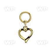bcrtg666 gold pvd plated steel bcr 1.6mm w heart shape w crystal