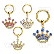 bcrtg703 gold pvd plated steel bcr 1.6mm w crystal crown