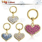 bcrtg705 gold pvd plated steel bcr 1.6mm w crystal studded heart