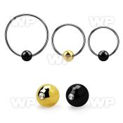 bcrtgl xxl 316l steel bcr, 14g w 6mm anodized closure ball