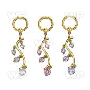 bcrtgz1 gold pvd plated steel bcr 1.6mm w 8mm round cz stone