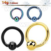 bcrtm pvd plated 316l steel ball closure ring with a 5mm ball