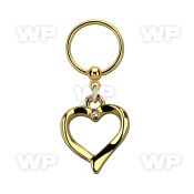 bcrts666 gold steel bcr 1.2mm w heart shape  small crystal