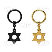 bcrtsdsr pvd plated 316l steel ball closure ring 16g w david star