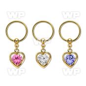 bcrtsz10 anodized steel ball closure ring 1.2mm dangling heart cz