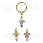 bcrtsz2 gold steel bcr 1.2mm w cross formed by prong set czs