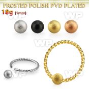 bcw18f3 ball closure ring 1mm twisted wire w 3mm frosted ball