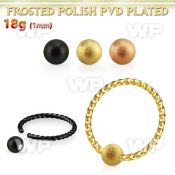 bcwt18f3 anodized ball closure ring twisted wire w frosted ball