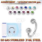 blk487 eo gas sterilized piercing surgical steel circular barbell 3mm